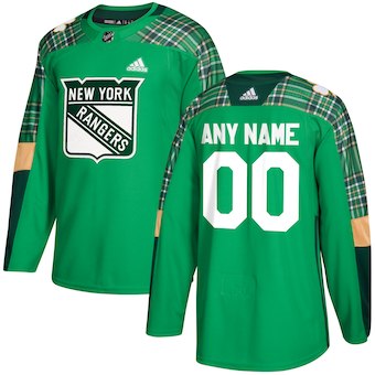 NHL Men adidas New York Rangers Green Custom Practice Jersey->customized nhl jersey->Custom Jersey